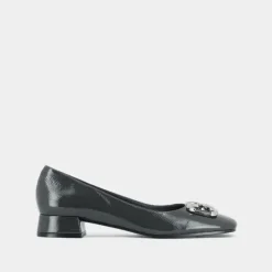 Ballerines à talons et boucles argentées