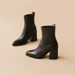 Boots à talons et à fronces