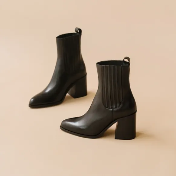 Boots à talons et à fronces