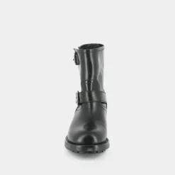 Boots à talons, semelles crantées et détails boucles argentées