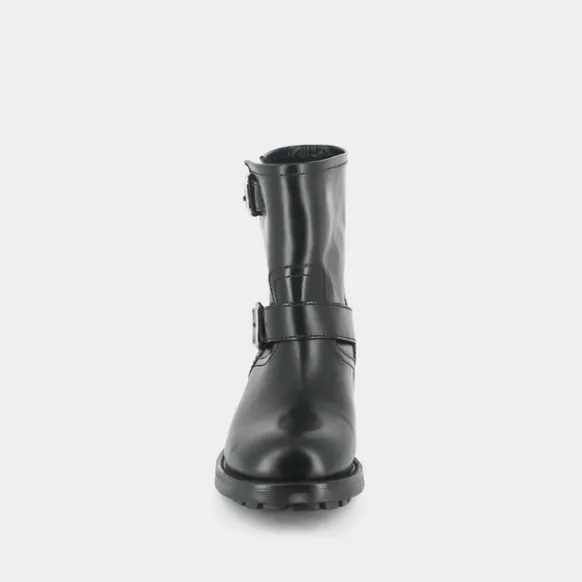 Boots à talons, semelles crantées et détails boucles argentées