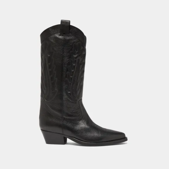 Bottes à bouts pointus et surpiqures apparentes