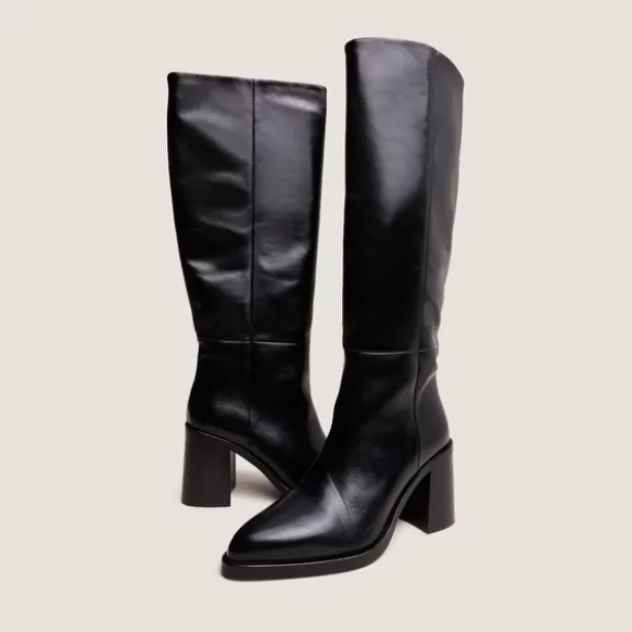 Bottes à talons lamellés