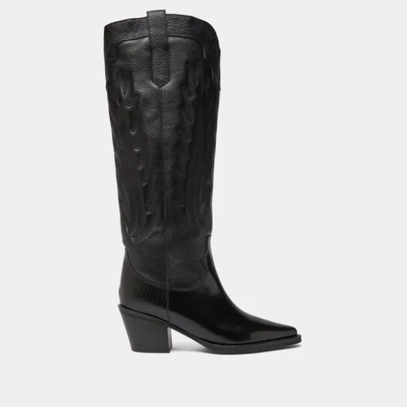 Bottes à talons épais et surpiqures apparentes