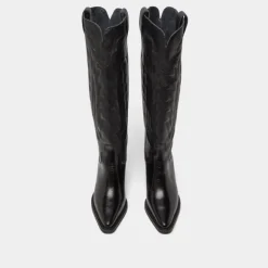 Bottes à talons épais et surpiqures apparentes