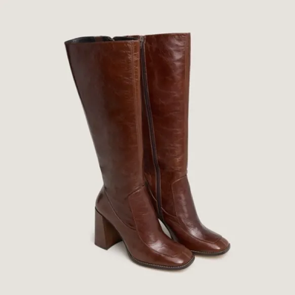 Bottes hautes à bouts carrés