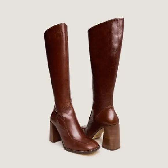 Bottes hautes à bouts carrés