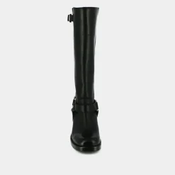 Bottes hautes à bouts ronds et boucles