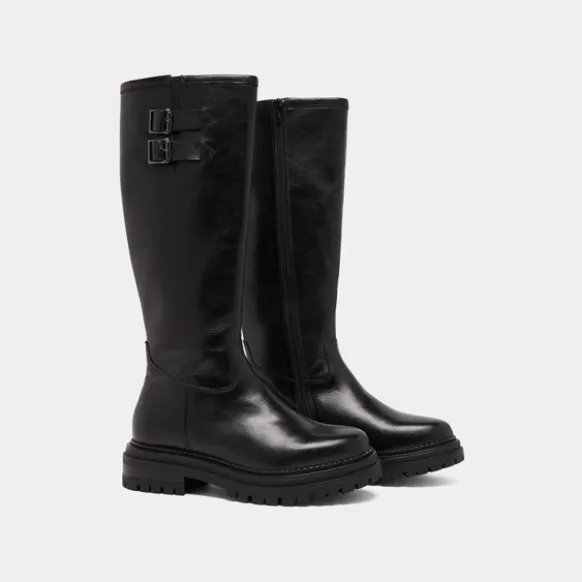 Bottes hautes à semelles crantées et bou...