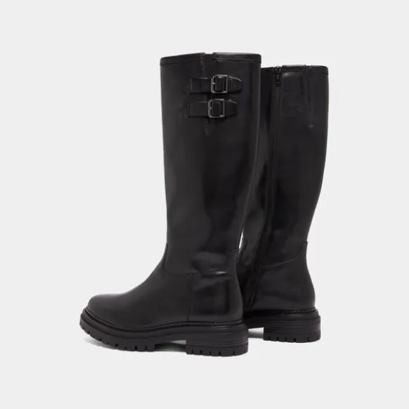 Bottes hautes à semelles crantées et bou...
