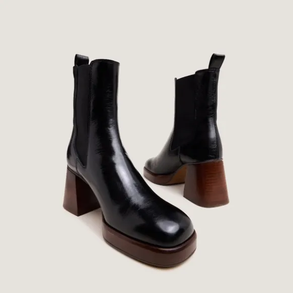 Bottines à bouts carrés et élastiques