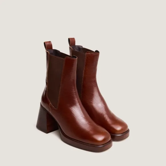 Bottines à bouts carrés et élastiques