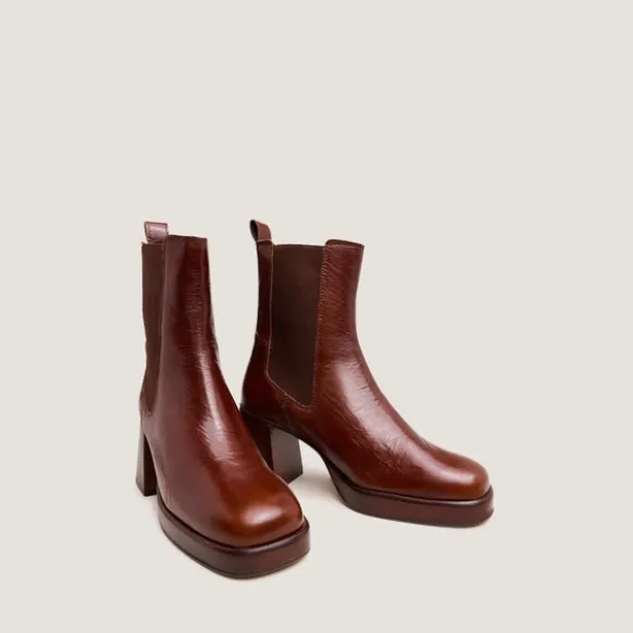 Bottines à bouts carrés et élastiques