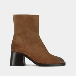 Bottines à bouts carrés et coutures appa...