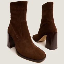 Bottines à talons et bouts carrés