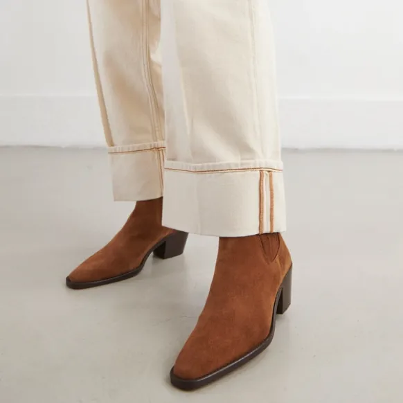 Bottines à talons et fronces