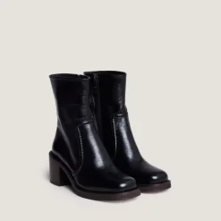 Bottines à talons lamellés