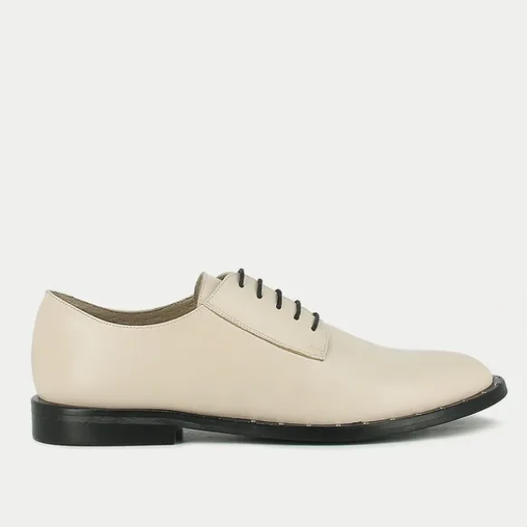 Derbies en cuir beige