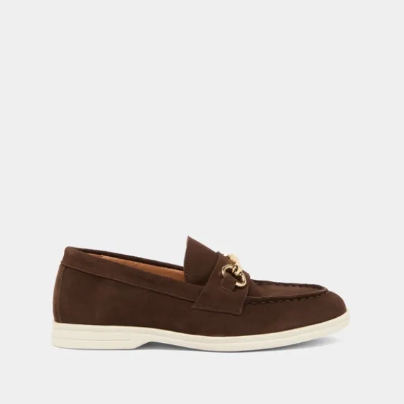 Mocassins à mors dorés et surpiqûres