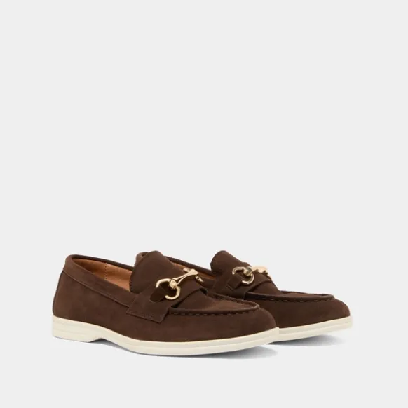 Mocassins à mors dorés et surpiqûres