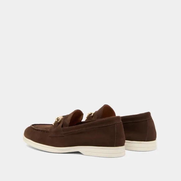 Mocassins à mors dorés et surpiqûres