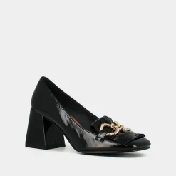 Mocassins à talons et boucles dorées