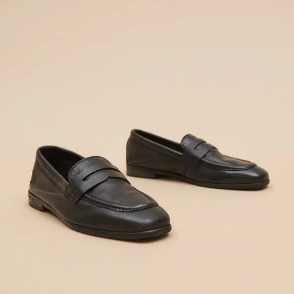 Mocassins à talons plats et bouts arrond...