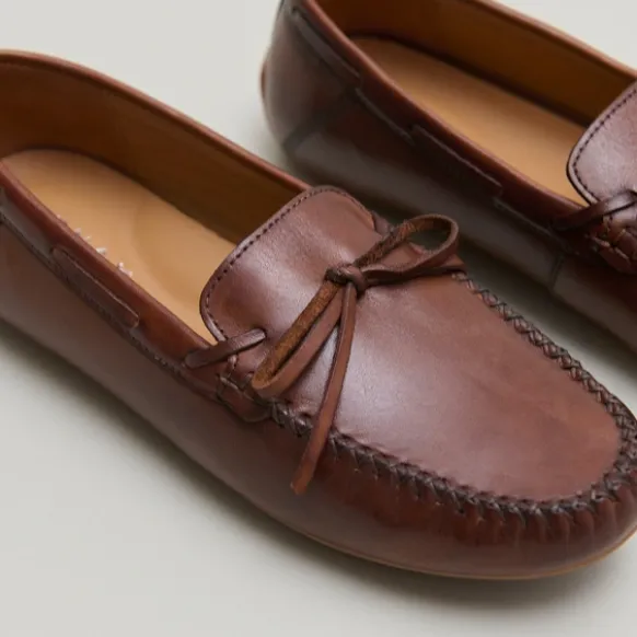 Mocassins froncés à lacets