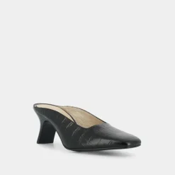 Mules à talon incliné