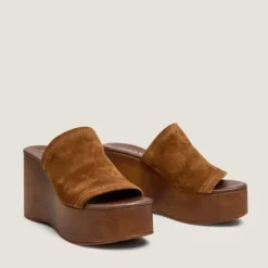 Mules à talons compensés