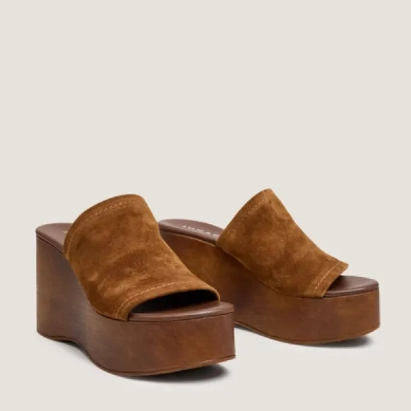 Mules à talons compensés