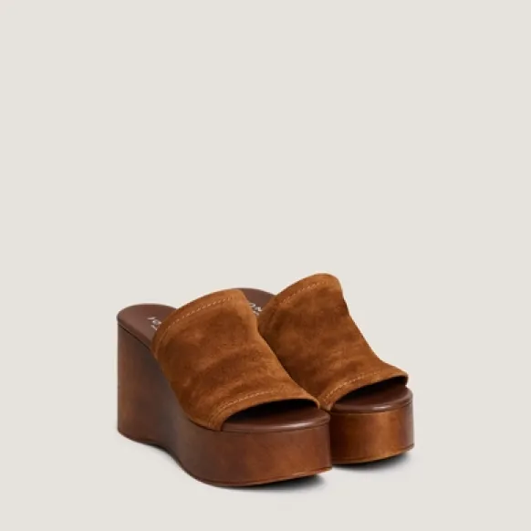 Mules à talons compensés