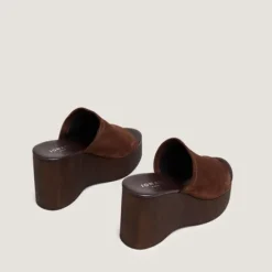 Mules à talons compensés