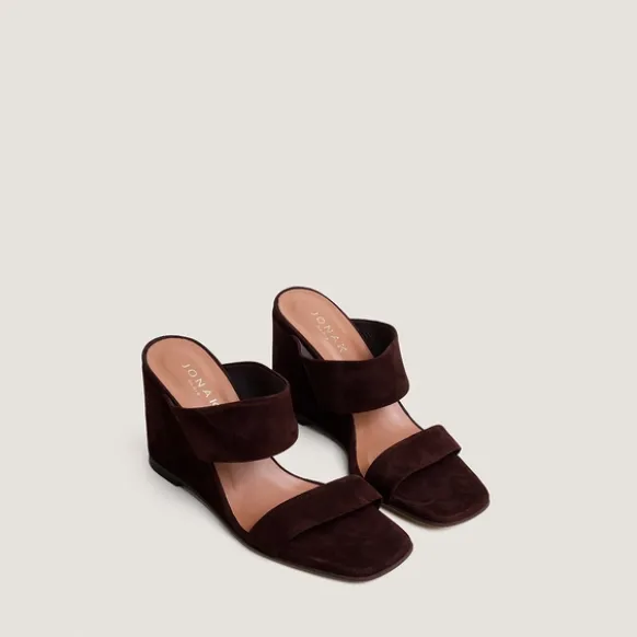 Mules à talons compensés
