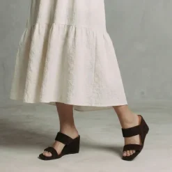 Mules à talons compensés