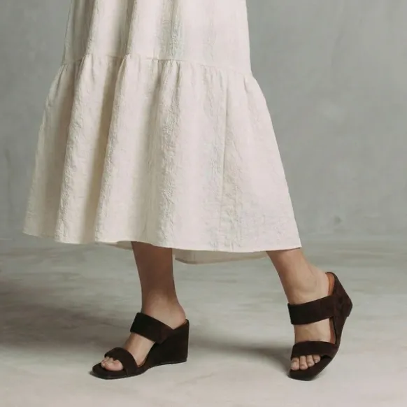 Mules à talons compensés