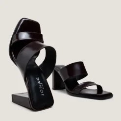 Mules à talons et doubles lanières