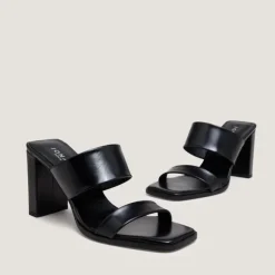 Mules à talons et doubles lanières
