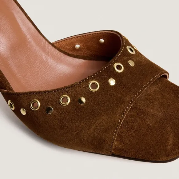 Mules à talons hauts et rivets