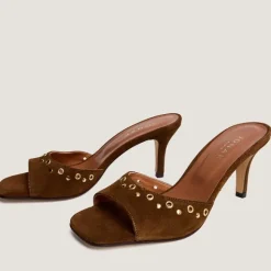 Mules à talons hauts et rivets