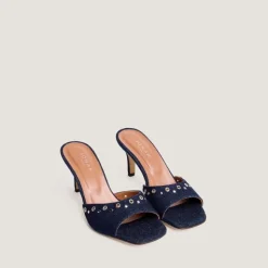 Mules à talons hauts et rivets