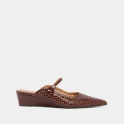 Mules compensées à bouts pointus