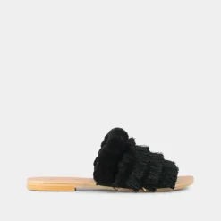 Mules en tissu noir