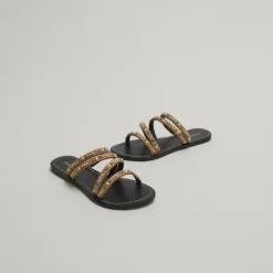 Nu-pieds à brides perlées