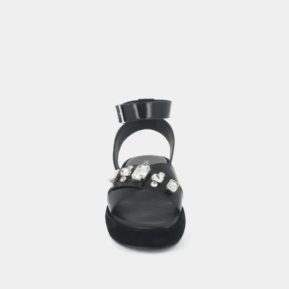 Sandales à brides croisées et strass